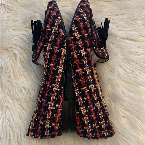 SOLE Society Women's Tweed Loafers - Navy and Orange size 9.5 BNWOT - Picture 8 of 12